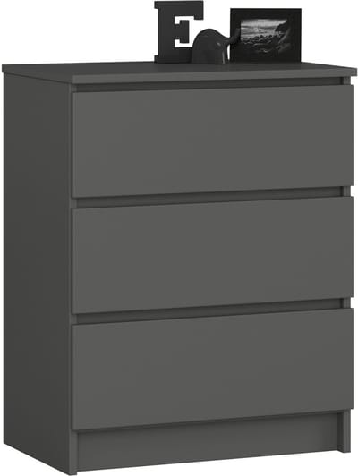 Ladekast K60 met 3 Lades / AKORD Furniture Factory / Grafietgrijs / 60 x 77 x 40 cm