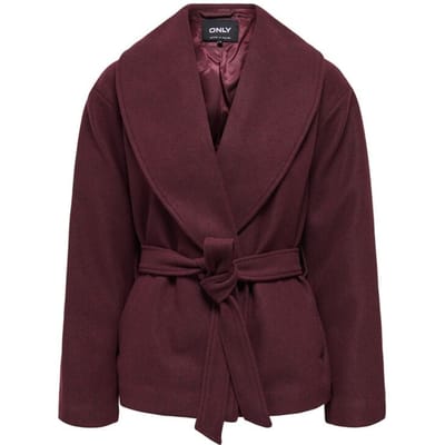 Only Korte jas - 15314352 Port Royale MELANGE - L tot XL - voor Vrouwen - wijnrood