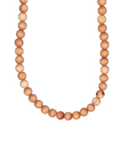 Ava & Imber | Ligna Ketting Thuja | Beige Houten Kralenketting | Verstelbare Kralenketting van Hout | Lichtgewicht Damesketting in Cadeaudoosje
