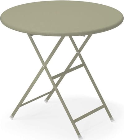 Ronde Klaptafel - Balkontafel Terrastafel - Buiten Eten - Voorzien van Antislip Voetjes - 80 cm Diameter - Grijs Groen