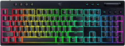 Razer BlackWidow V4 Low-Profile HyperSpeed - Yellow Mechanical (Smooth and Linear) - Gaming toetsenbord - Engels (US international) - Zwart