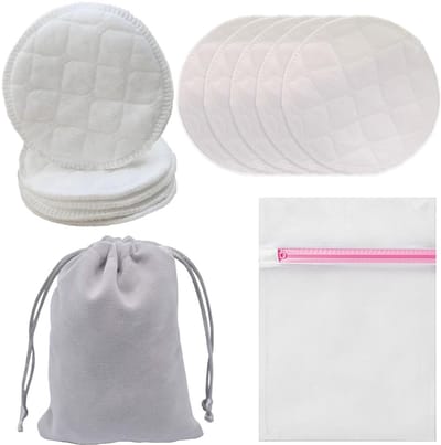 Dailygoods - 10 stuks borstvoedingsinzetstukken, wasbaar, van biologisch bamboe, met waszak, borstvoedingsinzetstukken, herbruikbaar, verpleging, anti-allergeen, beha's