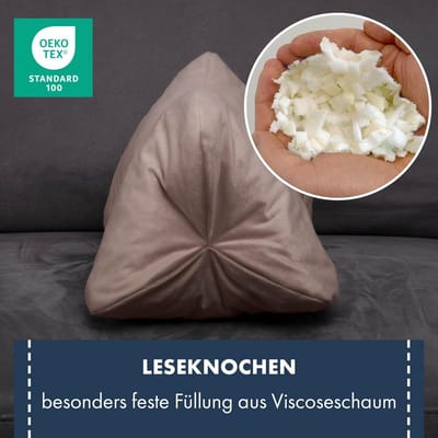 Extra Stevige Nekrol of Rugsteun met Viscose Schuimvlokken - Multifunctioneel Leeskussen 24x42 cm