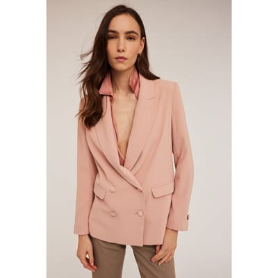 Motivi Double-breasted Oversized Blazer Powder Pink Maat: 34 | Blazers Outlet | Dames | Roze