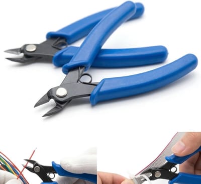 Mini Zijkniptang - Precisie Tang - Fijne Draden Knippen - Zelf Terugverende Veer - 2 Stuks - Blauw