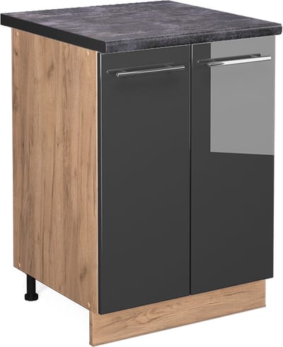 Vicco Fame-Line Keukenonderkast – 60 cm, WB Antraciet Antraciet Hoogglans