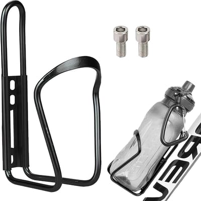 Fiets Waterfles Houder, Aluminium Fleshouder voor Fietsen, Versterkte Fleshouder voor MTB en Racefietsen, Geschikt voor Diverse Fietsmodellen (Zwart)