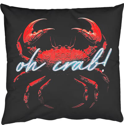 Sierkussens - Kussentjes Woonkamer - 50x50 cm - Krab - Rood - Neon - Quote