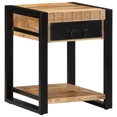 vidaXL - Bijzettafel - 40x40x50 - cm - massief - ruw - mangohout