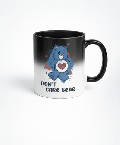 Don't Care Bear Magische Mok - Zwarte Hittegevoelige Mok met Ontwerp