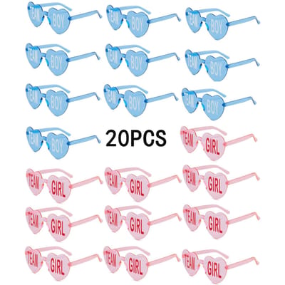 20 Pièces Lunettes de Soleil en Forme de Cœur Pour Femmes Plastique Amour Oeil de Chat Sans Monture Lunettes Verres Colorés Fête Exclusive Pour Femmes Pour Hommes Voyage