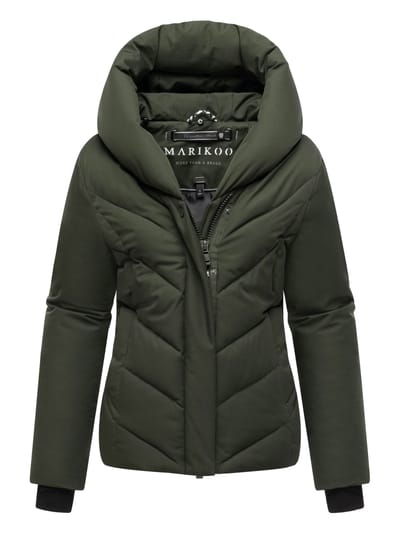 Marikoo dames gewatteerde winterjas Nadiraa met 2-in-1 design & capuchon