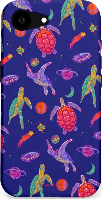 Casetastic Hoesje Geschikt voor Apple iPhone 16e Magsafe - Stijlvolle Beschermende Duo-layer Case - Kosmische schildpad