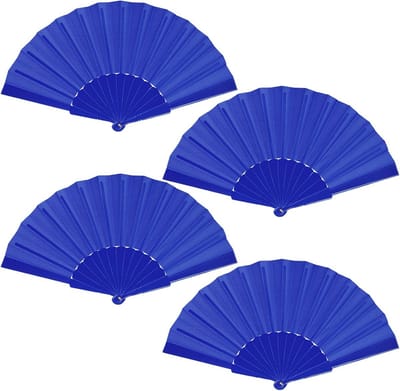 Vouwende handwaaier donkerblauw - handig zomeraccessoire, wanddecoratie, bruiloftscadeau, ideaal voor feesten en dansvoorstellingen