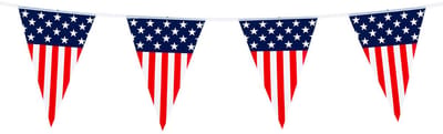 Boland Vlaggenlijn - vlaggetjes land Amerika - USA - 6 meter - slinger - kunststof - versiering - feestartikelen - thema avond
