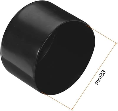4 Stuks Rubber Eindkappen, 65mm ID Ronde Flexibele Schroefkappen, Bescherming voor Draad, Buizen en Kabels, Zwart Vinyl Bolt Covers