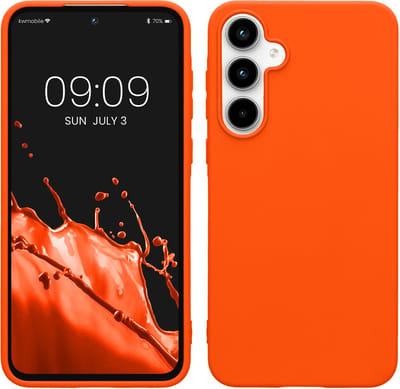 kwmobile telefoonhoesje geschikt voor Samsung Galaxy A55 5G - Hoesje voor smartphone - Back cover in neon oranje