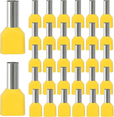 Twin Cord-End Ferrules - 6 mm² - Dubbele Set - 2 x 6.0 mm² Lange - Dubbele Cord-End Ferrules - Set Twin - Elektrische Verbindingen - Kwaliteit Ferrules