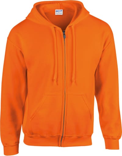 Gildan Heavy Blend™ Adult Full Zip Hooded Sweatshirt GI18600 - Safety Orange - L