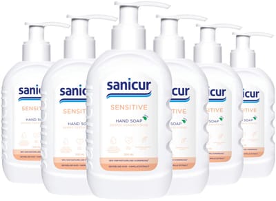 Sanicur Handzeep Sensitive - 6 x 300 ml - Voordeelverpakking
