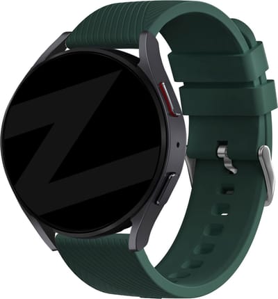 Bandz universeel 22mm siliconen band 'Deluxe' geschikt voor Samsung Galaxy Watch 3 45mm / Watch 1 46mm / Gear S3 - Polar Vantage M / M2 / Grit X - Huawei Watch GT 1/2/3 46mm / GT 5 & 5 Pro (46mm) / GT 2 Pro - siliconen bandje - donkergroen