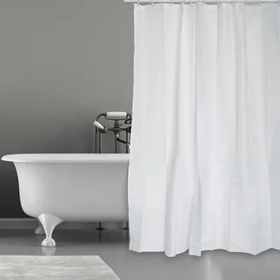 MSV Douchegordijn Wit - Textiel Douchegordijnen 240 x 200 cm - Waterafstotend Douchescherm van 100% Polyester - Ondoorzichtig