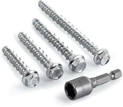 Betrouwbare Betonschroeven M6 x 60 mm, Verpakking van 20 Stuks, Gegalvaniseerd met Schijf, Ideaal voor Metselwerk, Beton en Baksteen Muren