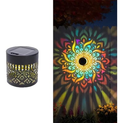 Zonne-Mandala Lantaarn Wandlamp Buiten LED Waterdichte Heklamp voor Tuin Gazon Landgoed Portiek Binnenplaats Decoratie Wandlamp Colorful