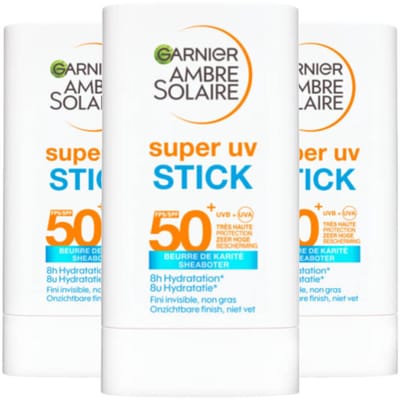 Garnier Ambre Solaire Super UV Stick SPF 50+ - 3 x 18 gr - Voordeelverpakking