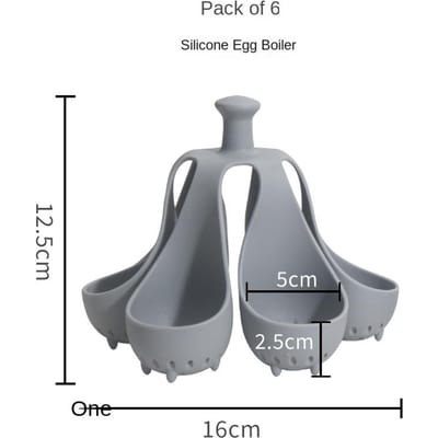 6 Pièces Résistance Haute Température Silicone Pochoir à Œufs Plateau Cuisson Vapeur Aliment Bébé Moule Œuf Dur Silicone pour Gadgets de Cuisine gray