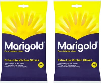 Marigold Keukenhandschoen Geel - Maat M - 2x1 paar voordeelverpakking