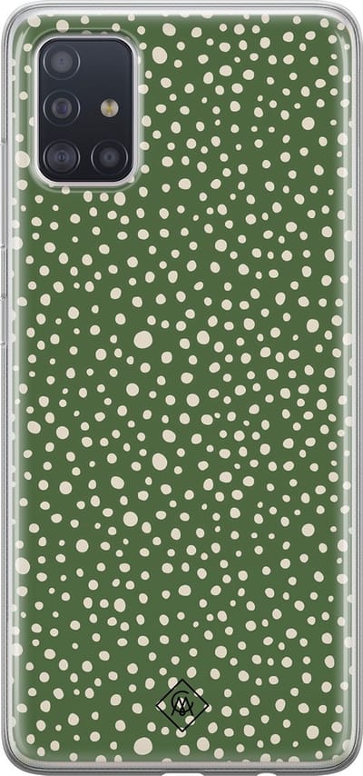 Casimoda® hoesje - Geschikt voor Samsung A51 - Green Dots - Backcover - Siliconen/TPU - Groen