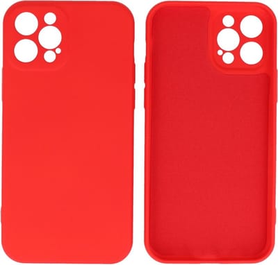 Hoesje Geschikt voor iPhone 12 Pro - 2.0mm Dikke Fashion Telefoonhoesje Backcover - Siliconen Hoesje - Rood