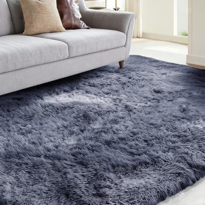 Hoogpolig Tapijt - Zacht Vloerkleed - Woonkamer Decoratie - Antislip Onderkant - 120x200 cm - Zilvergrijs