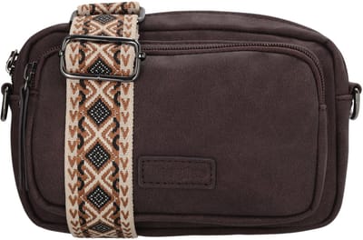 Beagles Malaga Crossbody Schoudertas met Trendy Schouderband - Handig Formaat - Ritsvakken - Donkerbruin