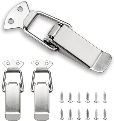 Veerbelaste Vanggrendels - Hasp Grendels - Kasten en Kisten Beveiligen - Met en Zonder Slotgat - 3 Maten 72-112mm - Zilver