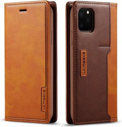 DrPhone - Imeeke  3 - Pashouder - PU leer - Magnetische Flip - Geschikt voor Galaxy S21 - Bruin