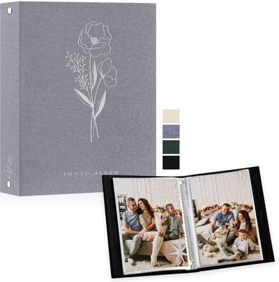 Dailygoods- Fotoalbum 50 Foto's - A5 Formaat 15x21 cm - Linnen Cover - Zuurvrij - Stofvrij - Elegante Afwerking - Fotoboek