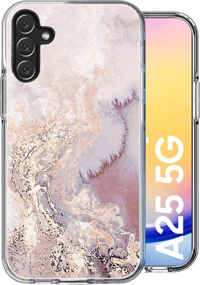 Hoesje geschikt voor Samsung Galaxy A24 / A25 - Back Cover Marmer Siliconen Case Roze