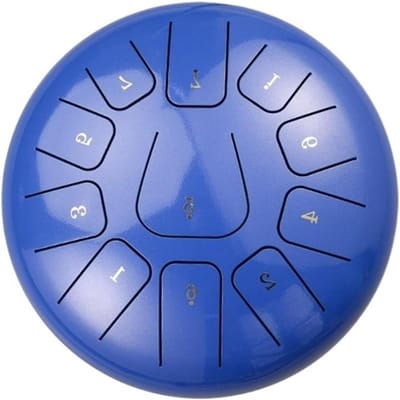 Stalen Tong Drum - Handpan Instrument - Muziek Meditatie - 11 Noten C-Key - 12 Inch - Blauw