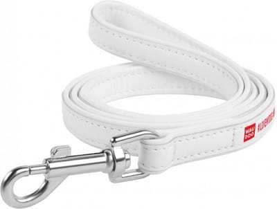WAUDOG Design #I Love My Dog Hondenriem / Hondenlijn - Echt Leder - Wit - Breedte: 2,5 cm - Lengte: 122 cm - Geschikt voor grote honden