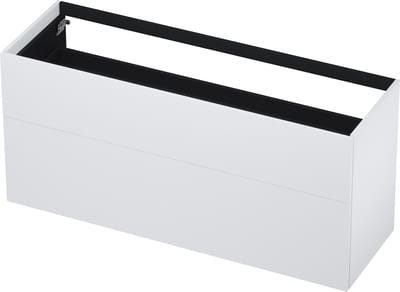 INK® wastafelonderkast 2 laden greeploos push to open gelakt 140x45x65cm, mat wit