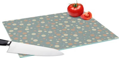 Glazen Snijplank - 39x28 - Stippen - Patroon - Grijs - Snijplanken Glas