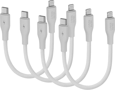 Oplaadkabel geschikt voor iPad air 1 2 2017 2018 2019 2020 2021 met Apple Lightning ingang kabel - 30cm - 4 stuks - Kort - Wit