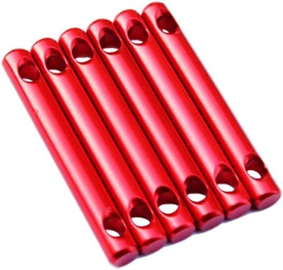 6-delige Aluminium Haringen met 2 Gaten voor Windtouwen - Verstelbare Spanners voor Tent, Wandelen en Kamperen