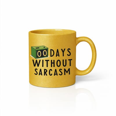 Grappige “0 Dagen Zonder Sarcasme” Gouden Mok – Humoristische 330 ml Koffiebeker