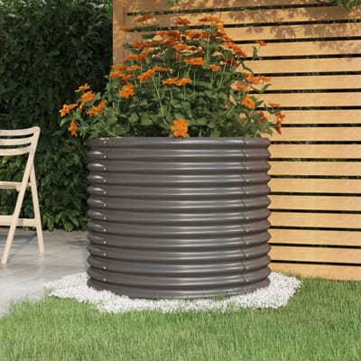 vidaXL - Plantenbak - 80x80x68 - cm - gegalvaniseerd - staal - grijs
