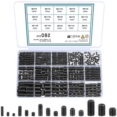 Complete Set van 580 Stuks Metrische Draad Verstellers, Inclusief M3 M4 M5 M6 M8, Ideaal voor Meubels en Doe-Het-Zelf Projecten