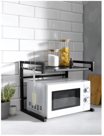 Livarno home Praktisch Keukenrek - Metaal - Zwart - 40-64 x 36 x 41,5 cm