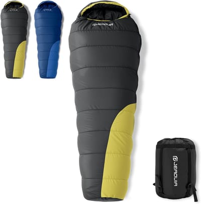 Lichtgewicht Mummie Slaapzak voor Volwassenen -22 °F Koud & Warm Weer, Perfect voor Camping en Outdoor Activiteiten